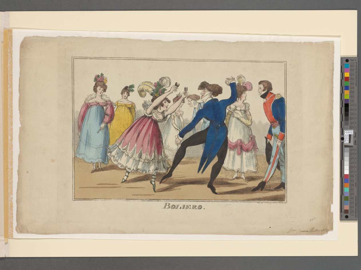 Boliero, c.1800-09 (gravura colorida à mão) de Irish School