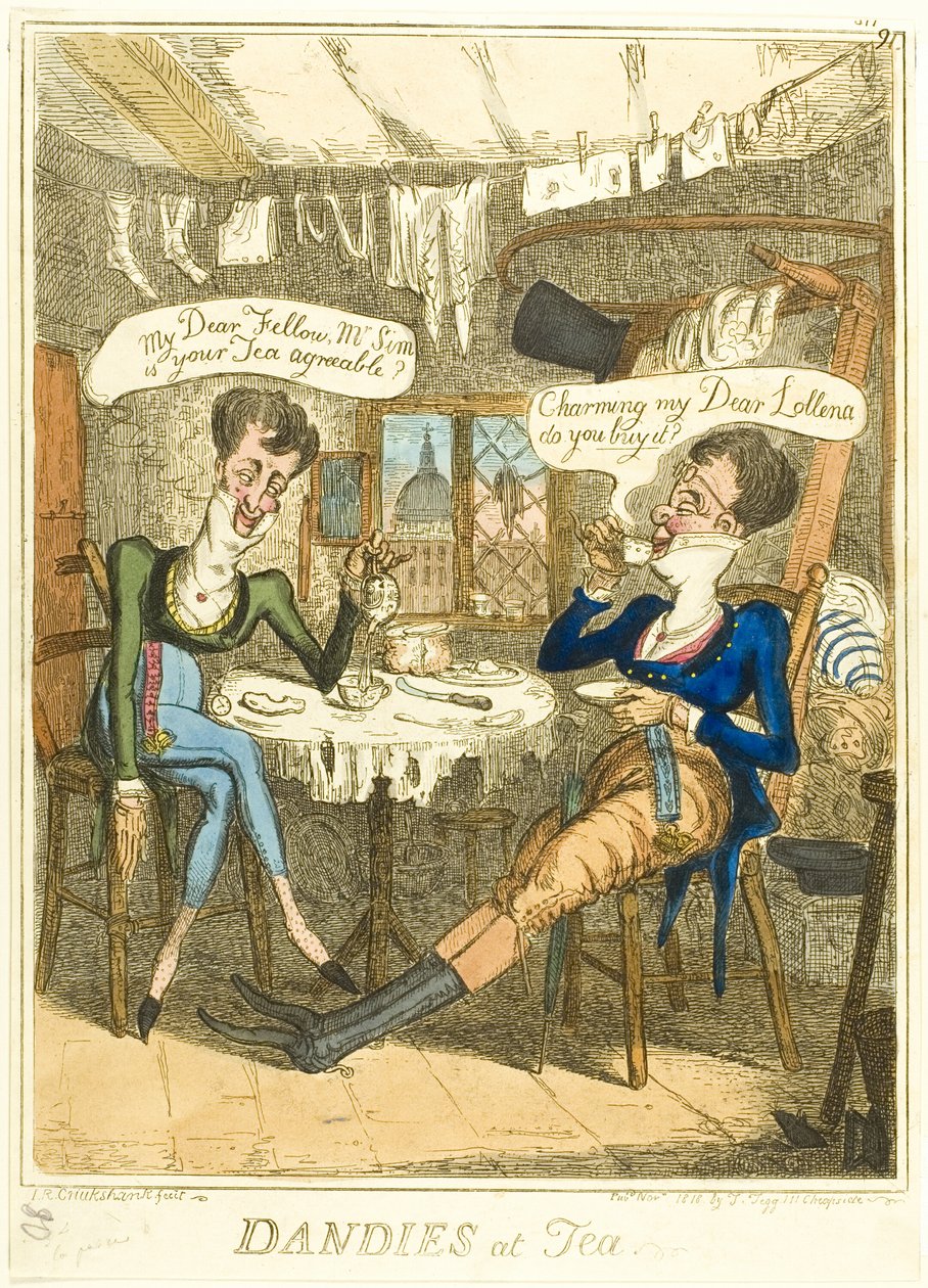Dandies no chá de Isaac Robert Cruikshank
