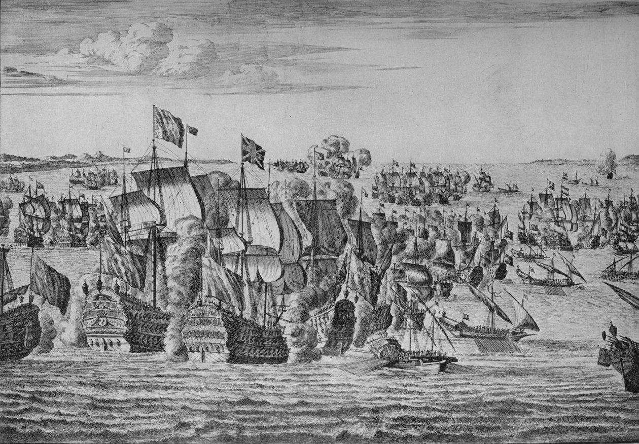 A Batalha de Málaga, c1704 de Isaac Sailmaker