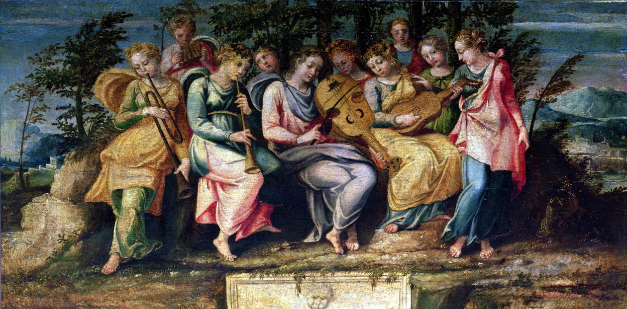 Apolo e as musas, 1600 de Italian School
