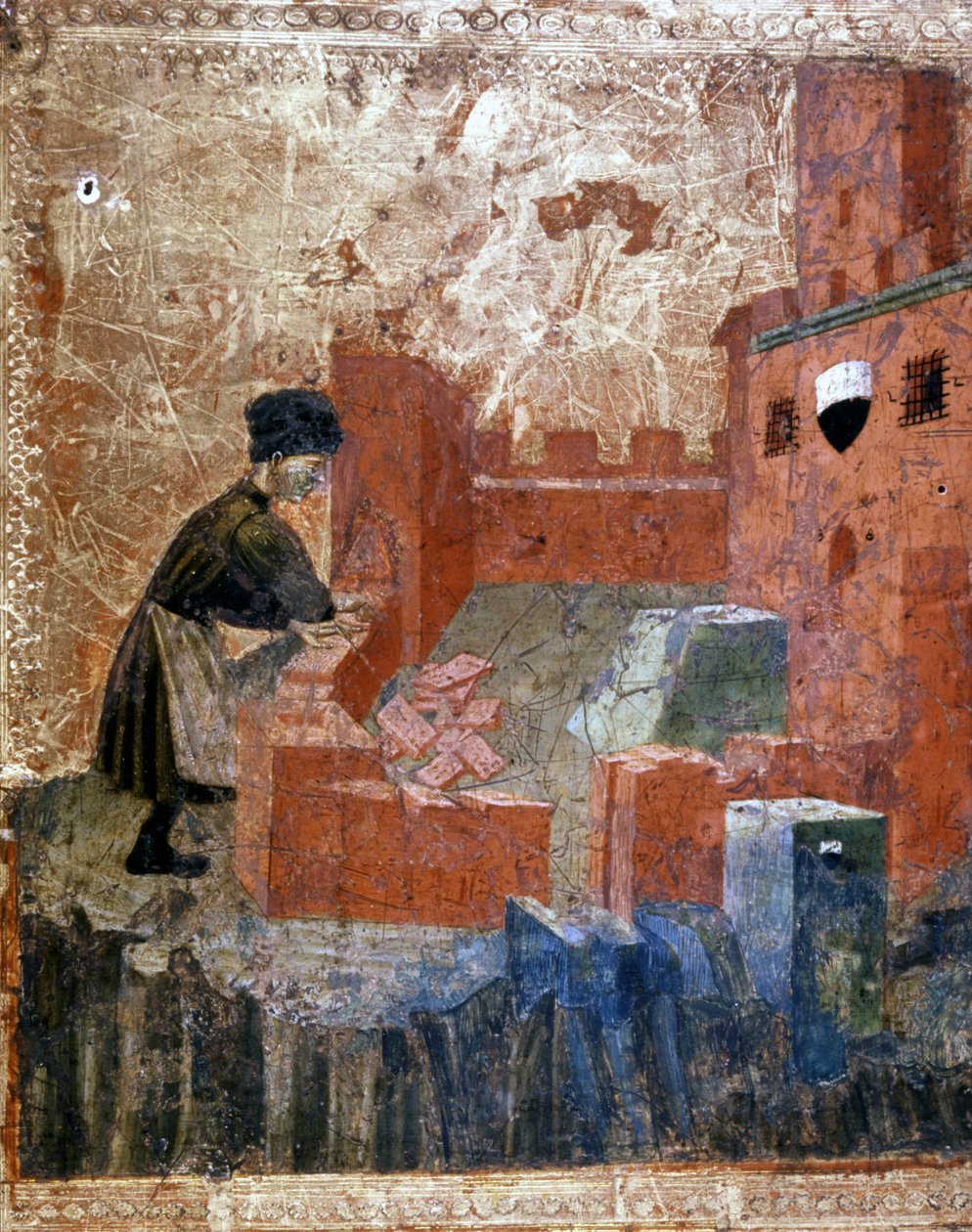 Um pedreiro no século XIV. de Italian School