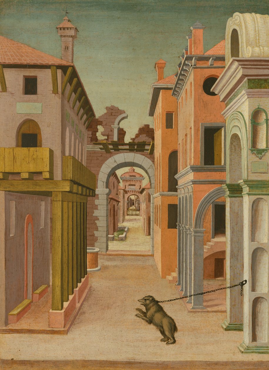Vista da cidade (pintura) de Italian School