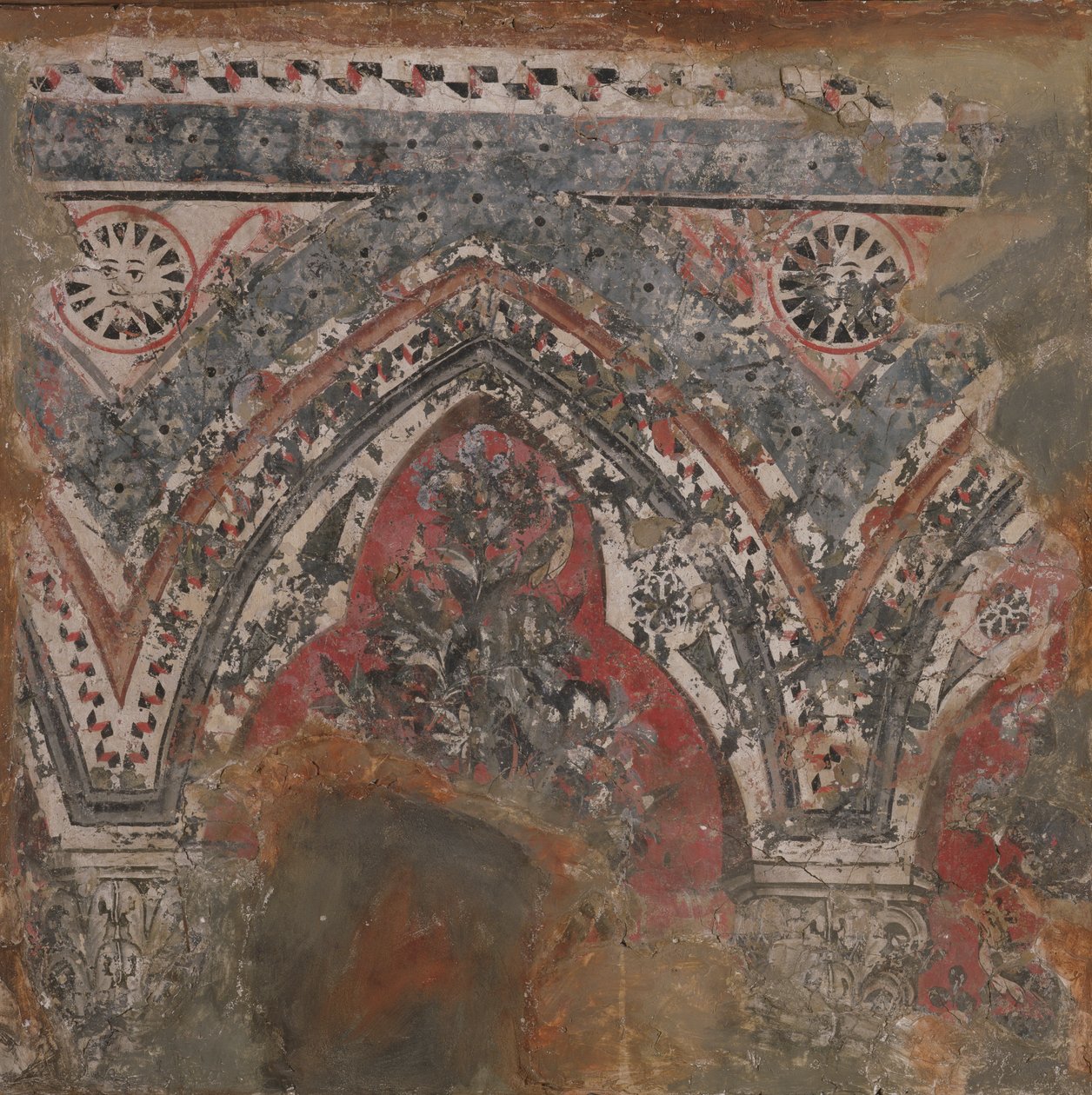 Fragmento de um mural de Italian School