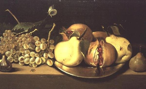 Peras, uvas e romãs de Italian School