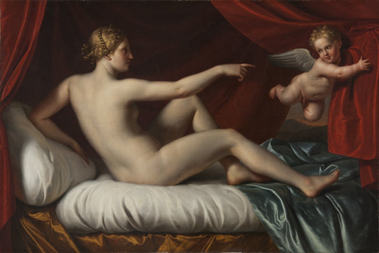 Vênus e Cupido de Italian School