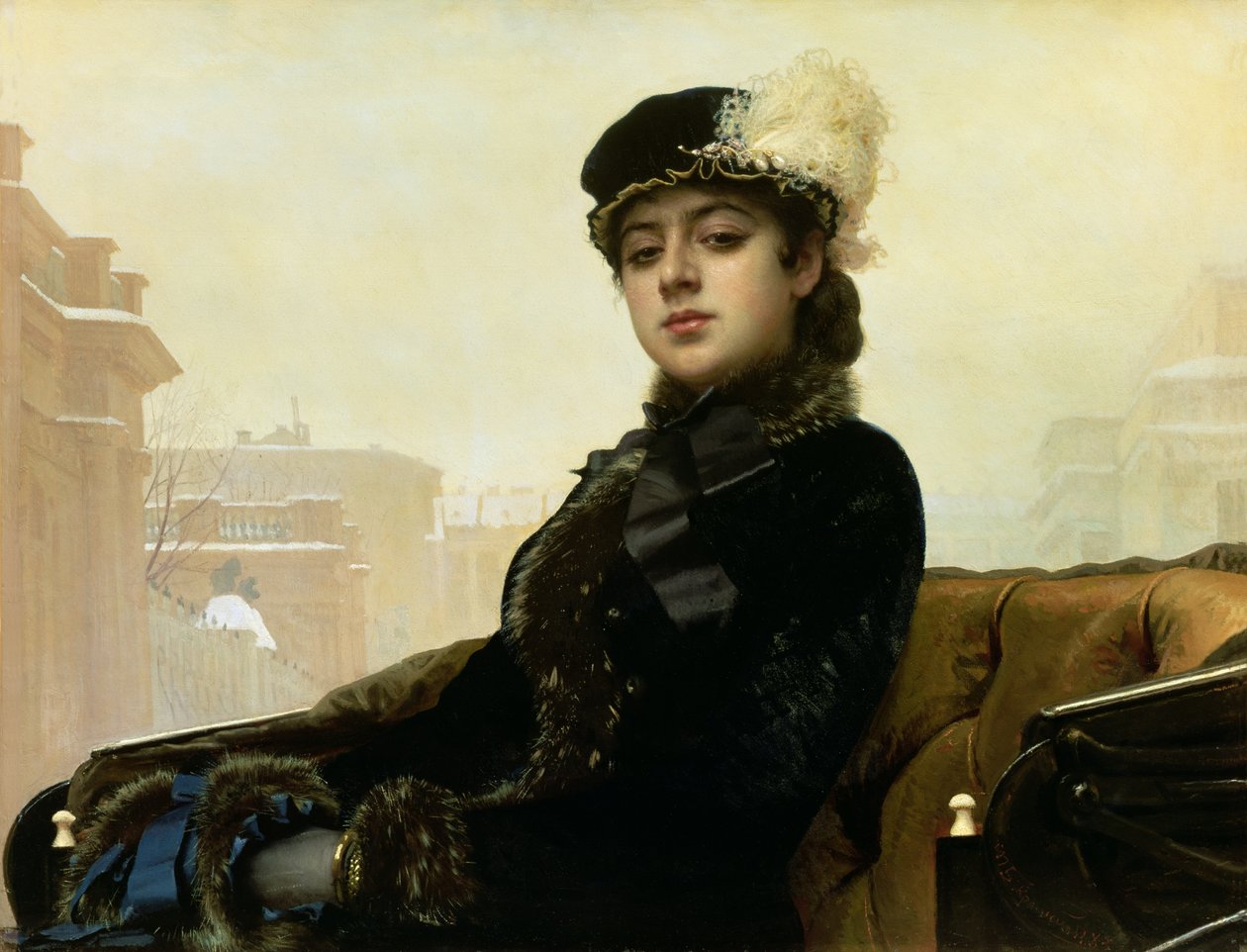 Retrato de uma mulher desconhecida, 1883 de Ivan Nikolaevich Kramskoy