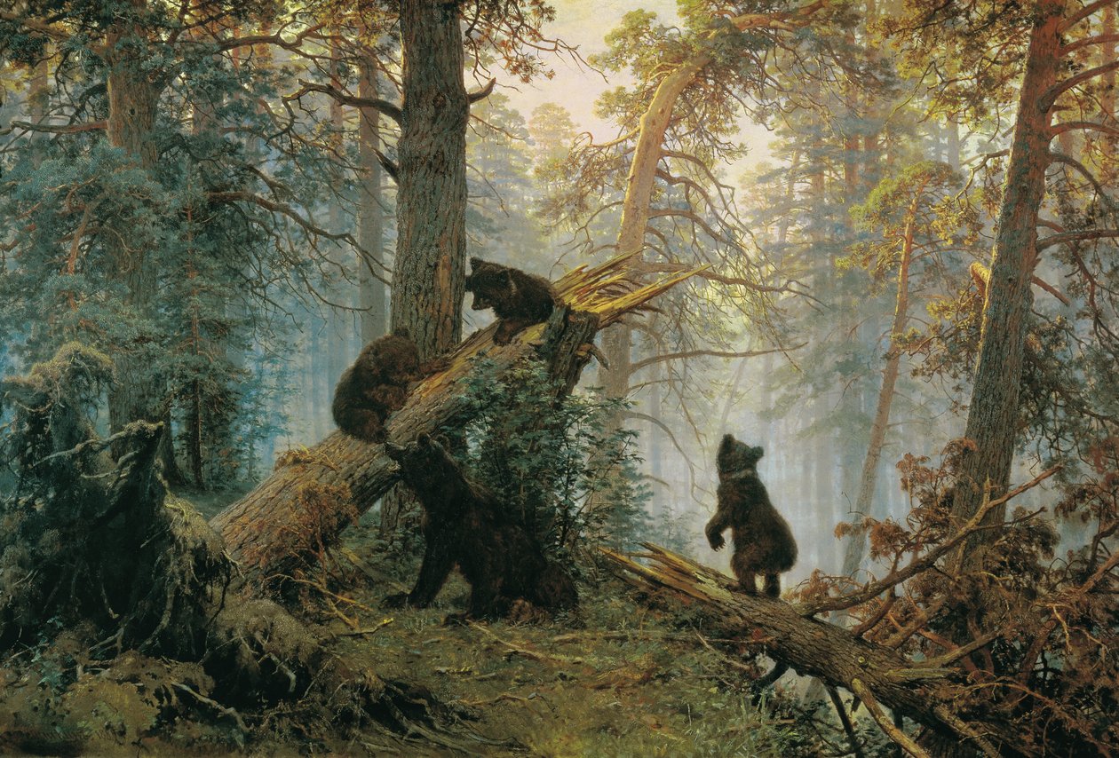 Manhã em uma floresta de pinheiros de Ivan Ivanovich Shishkin