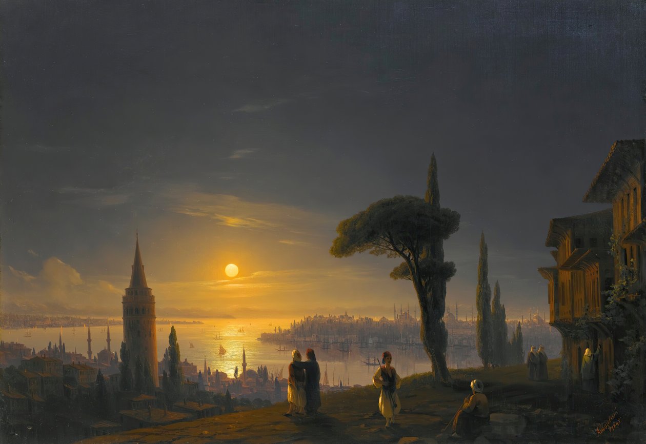 A Torre Galata ao luar, 1845. de Ivan Konstantinovich Aivazovsky