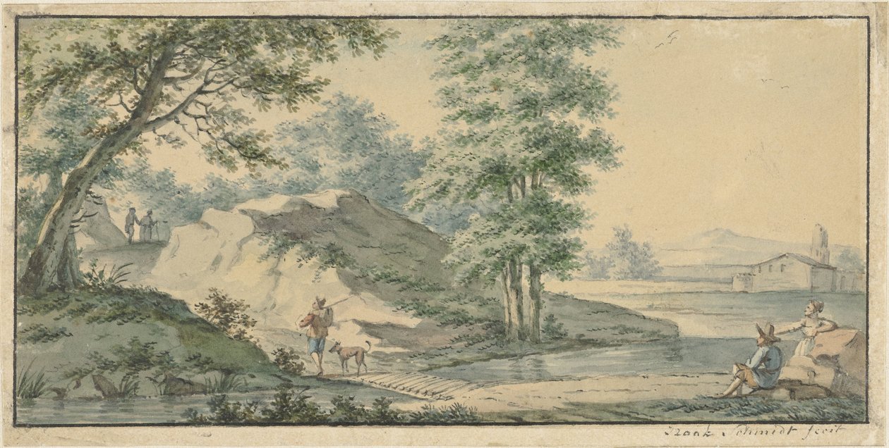Paisagem com ponte de Izaak Schmidt