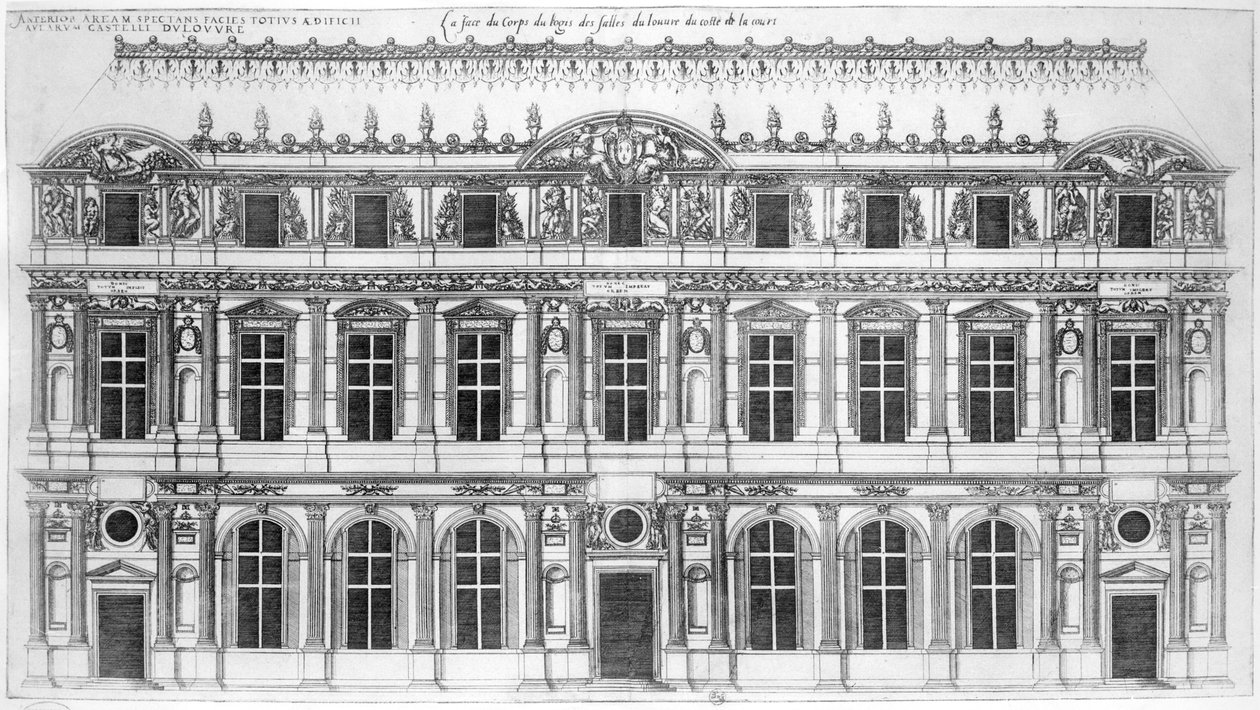 O Louvre, de "Os Edifícios Mais Excelentes da França" de J. Androuet Ducerceau