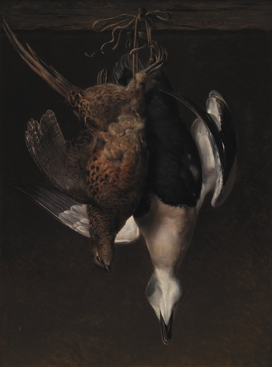 Jogo. Um faisão e um eider de J.L. Jensen