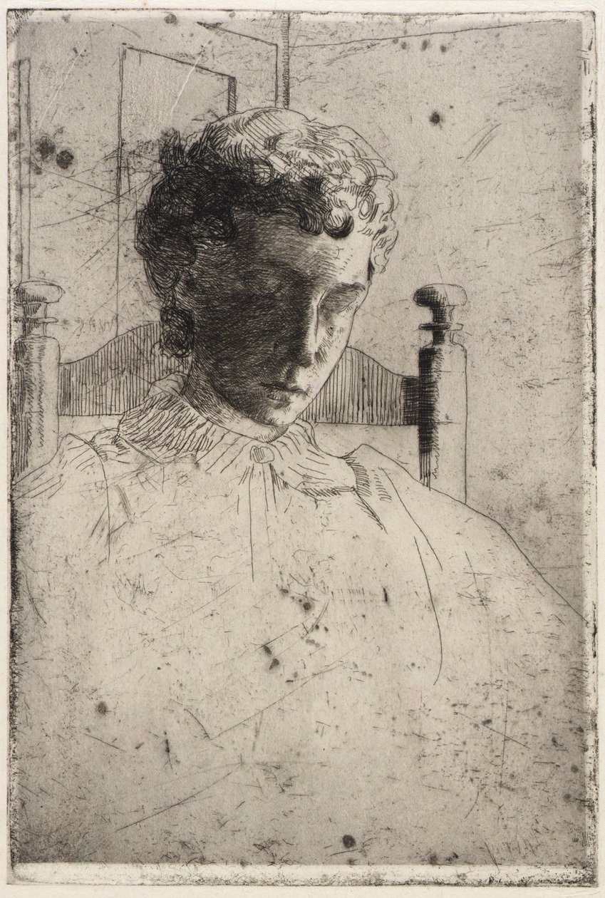 Mulher a olhar para baixo de J. Alden Weir
