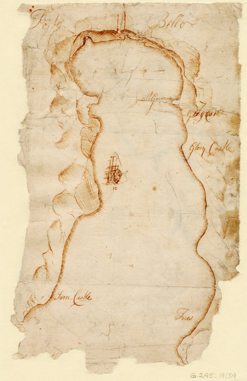 Portobelo, c.1740 (papel) de J. C. Morris