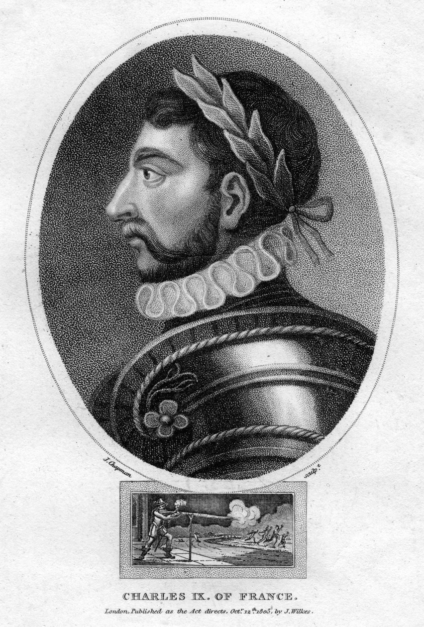 Carlos IX, rei da França, 1805. de J. Chapman