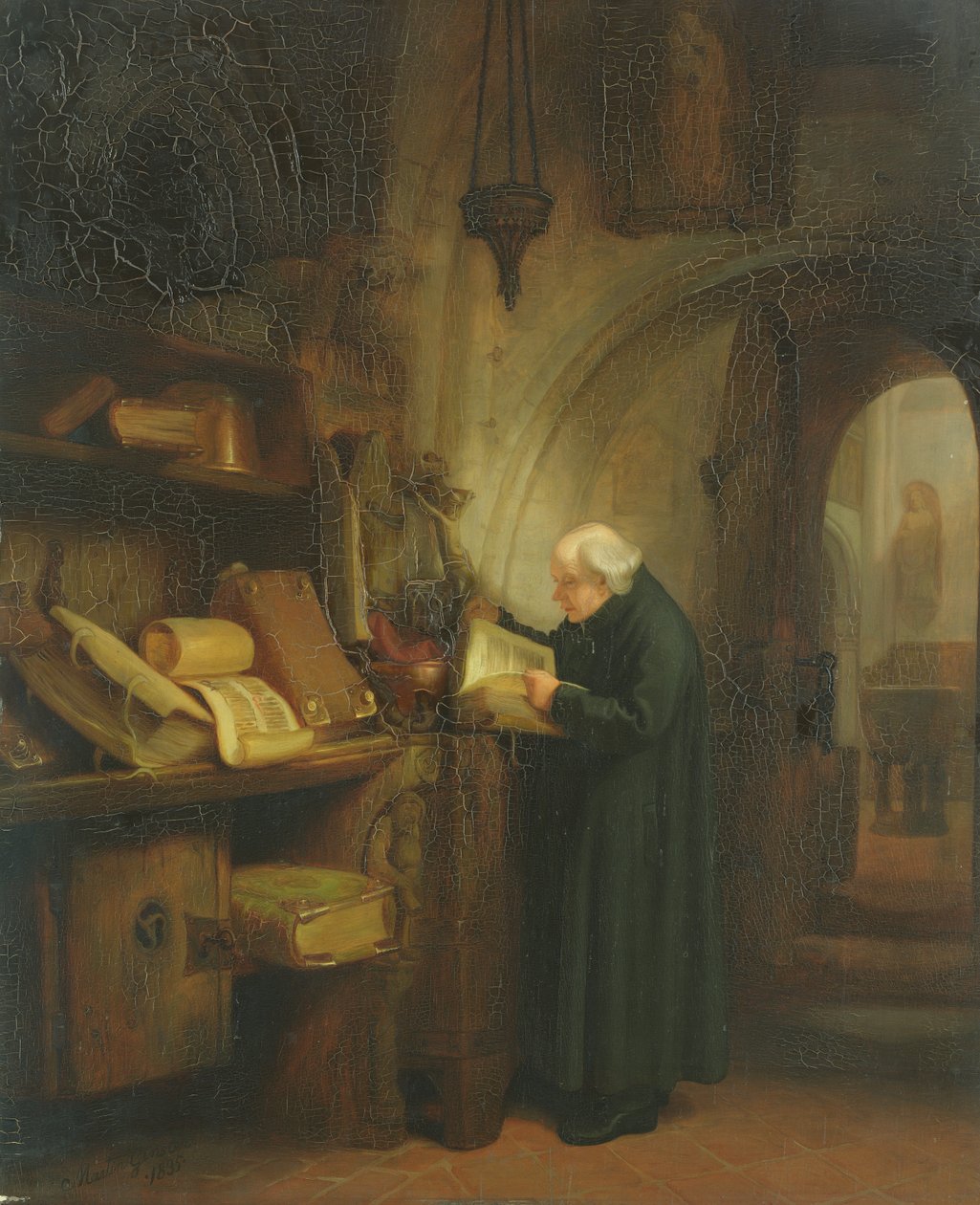 A sacristia, 1835 (óleo) de Jacob Gensler