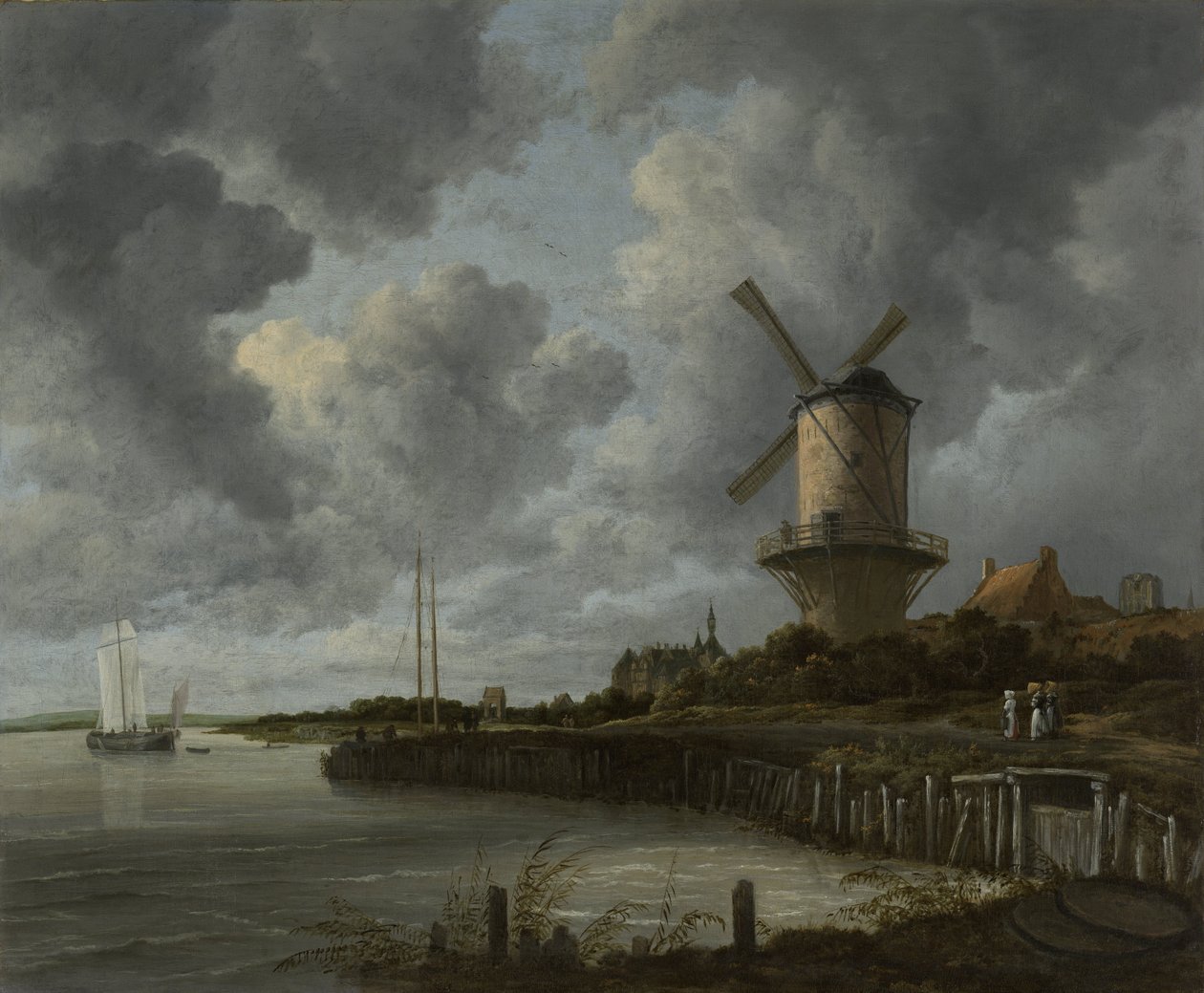 O moinho de vento em Wijk Duurstede, c.1668-70 de Jacob van Ruisdael