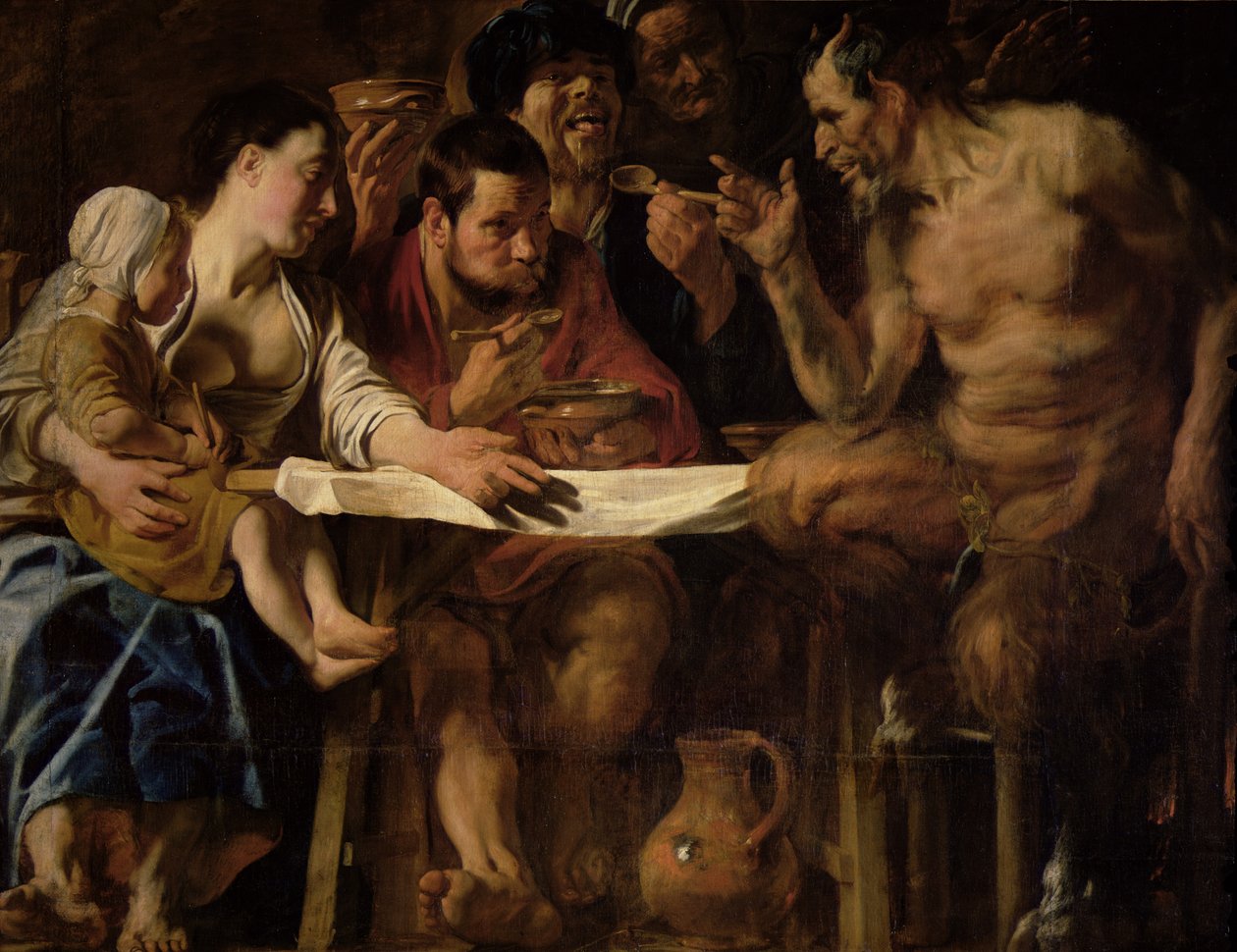 Sátiro e Camponês, 1620 de Jacob Jordaens