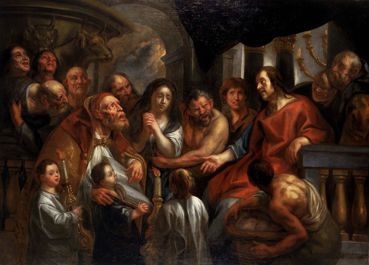 Cristo e a adúltera de Jacob Jordaens