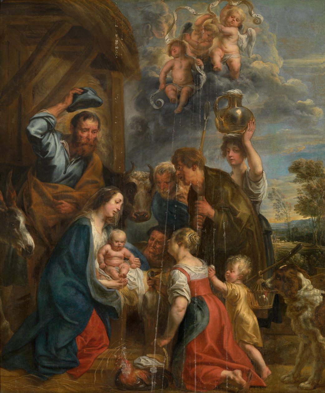 A adoração dos pastores de Jacob Jordaens