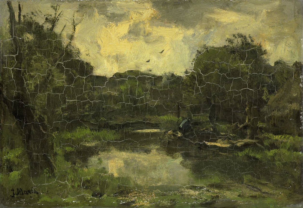Paisagem com barcaça de Jacob Maris