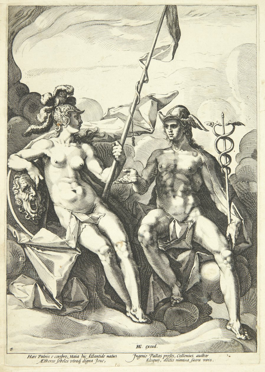 A Aliança entre Atena e Mercúrio (Hermathena) de Jacob Matham