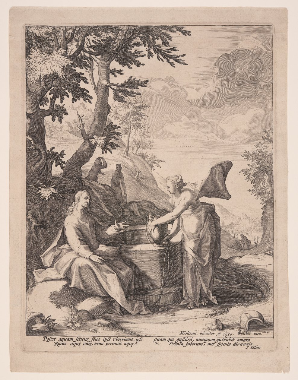 Cristo e a mulher de Samaria de Jacob Matham