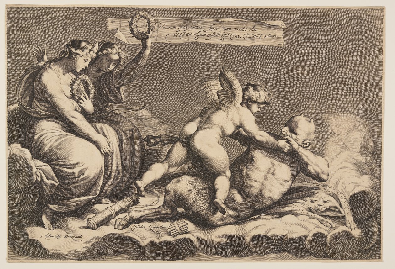 Panela para domar cupidos de Jacob Matham