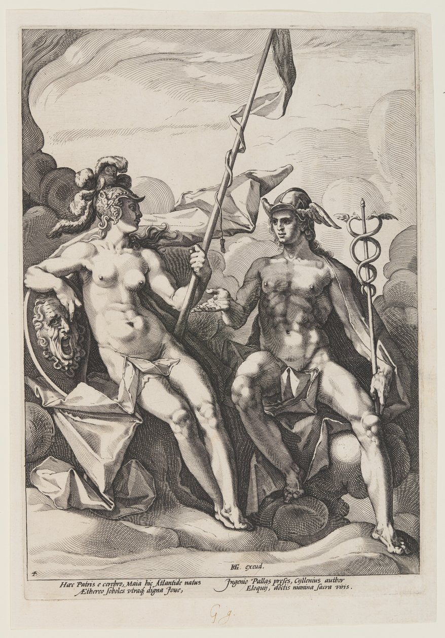 Pallas Athena e Mercúrio de Jacob Matham