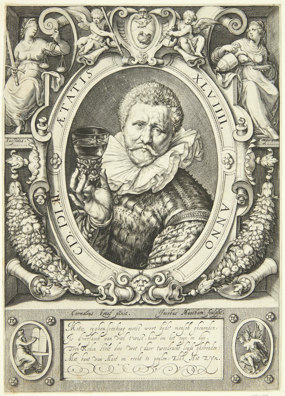 Retrato de Vincent Jacobsz. Coster de Jacob Matham