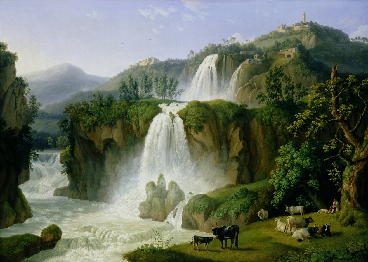 A Cachoeira no Tivoli, 1785 de Jacob Philippe Hackert