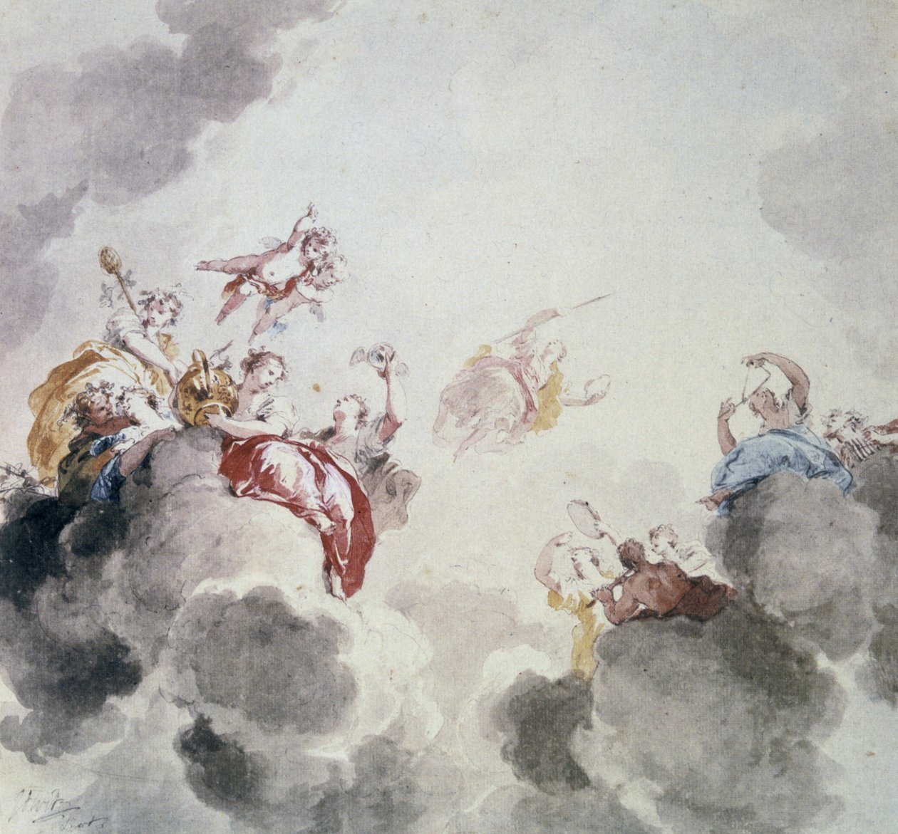 Cena celestial, século XVIII. de Jacob de Wit