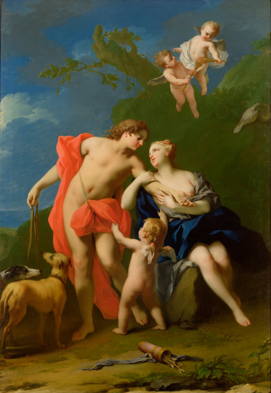 Vênus e Adonis de Jacopo Amigoni