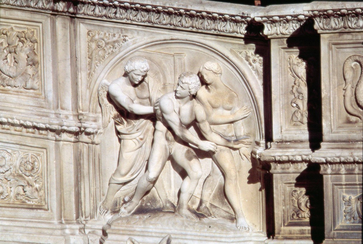 Fonte Gaia (mármore) (detalhe) de Jacopo della Quercia