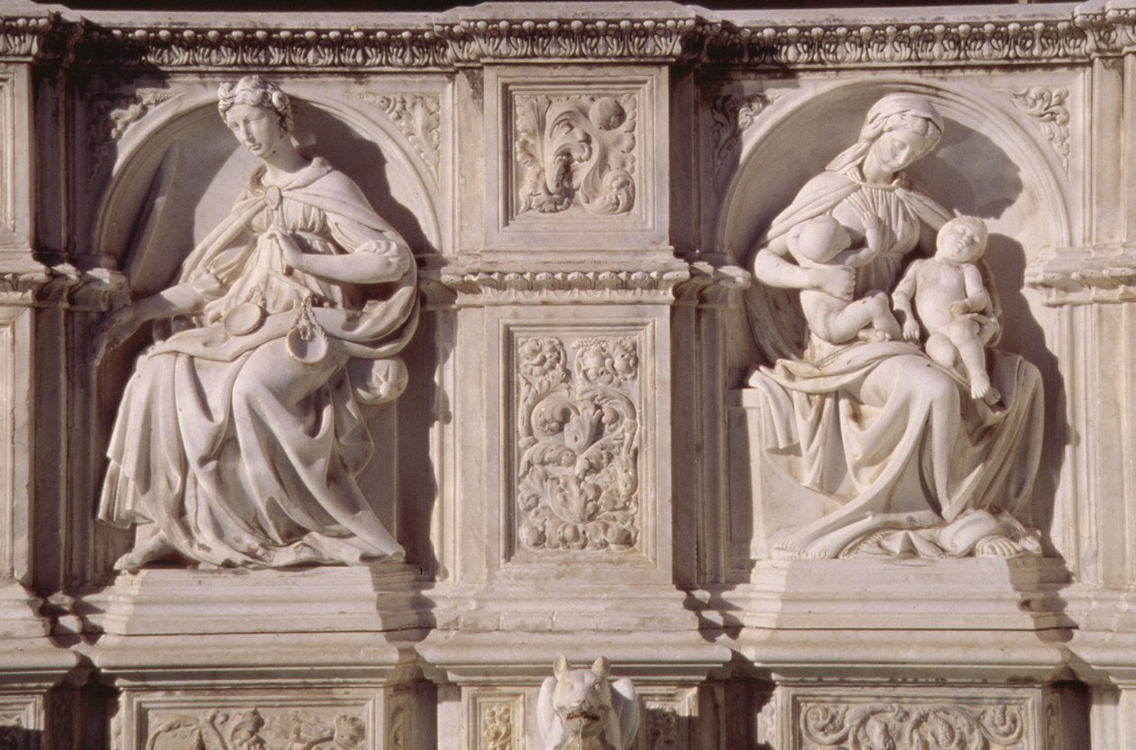 Fonte Gaia (mármore) (detalhe) de Jacopo della Quercia