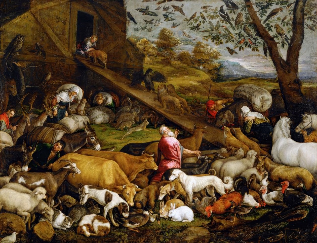 Entrada dos animais na arca de Jacopo Bassano