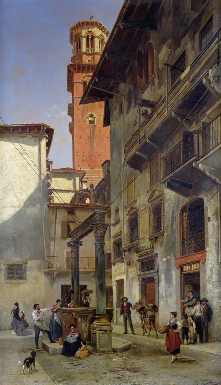 Via Mazzanti, Verona, 1880 de Jacques Carabain