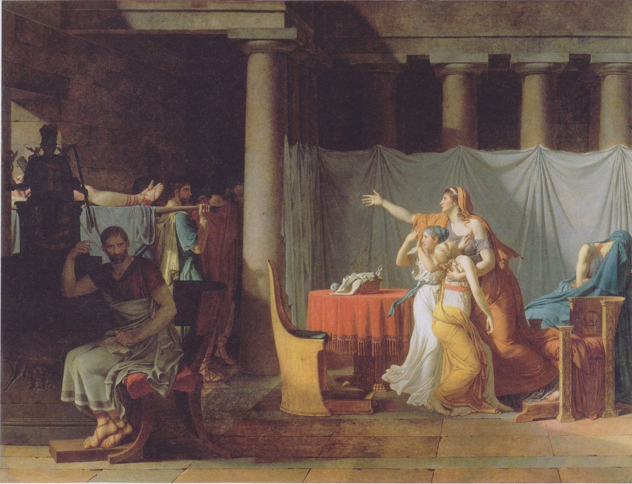 Os lictores trazem Brutus os corpos de seus filhos de Jacques Louis David