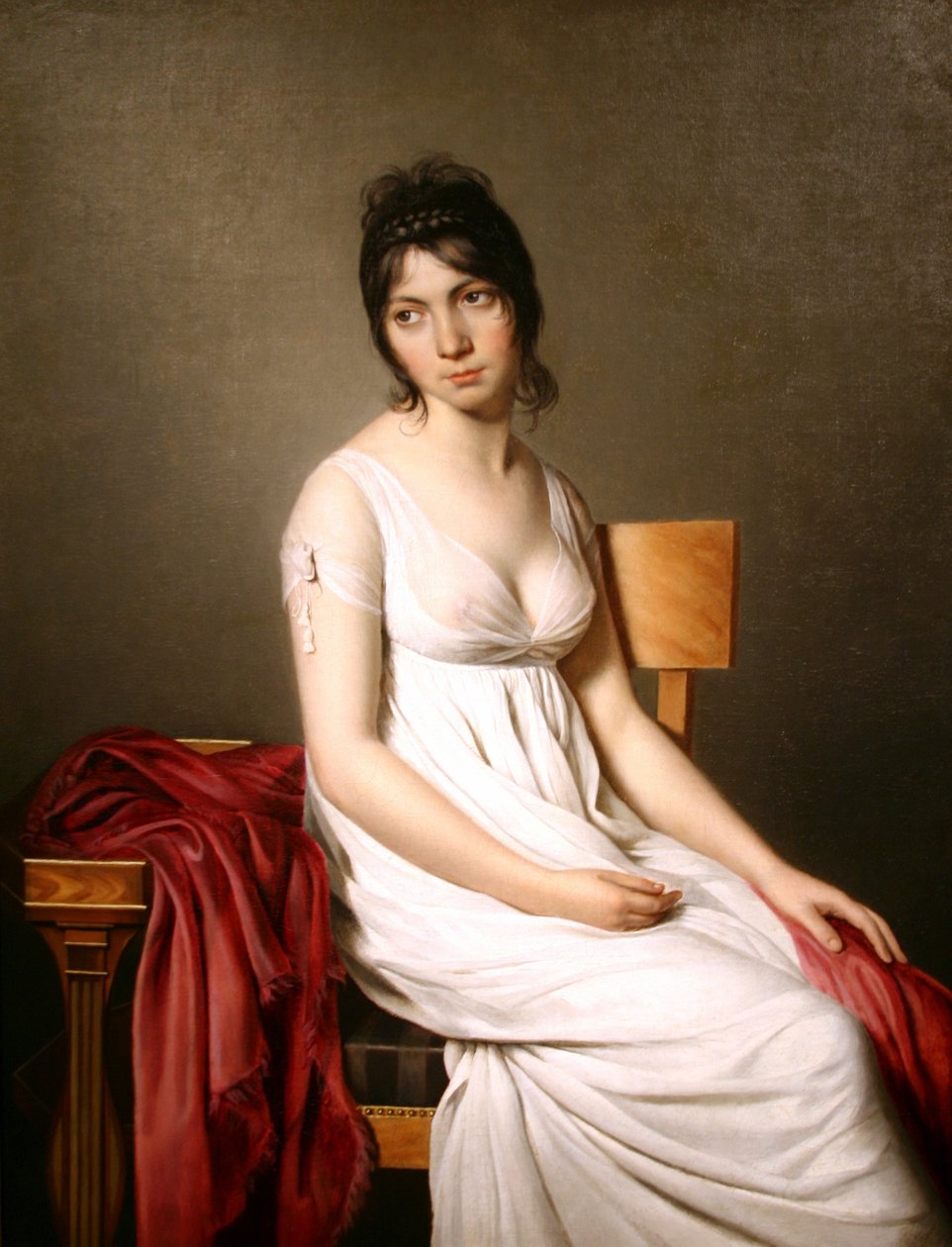 Retrato, de, um, mulher jovem, em, branca de Jacques Louis David