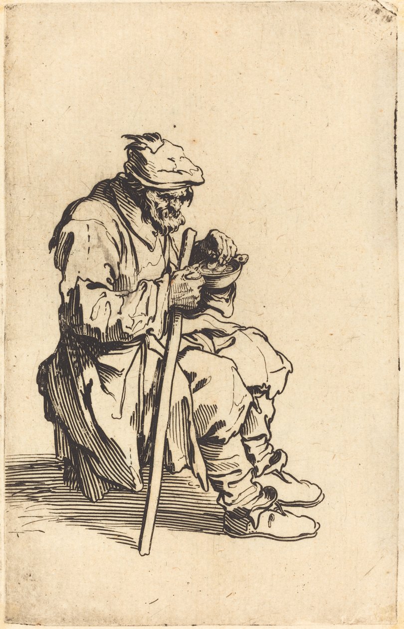 Mendigo comendo, c.1622 de Jacques Callot