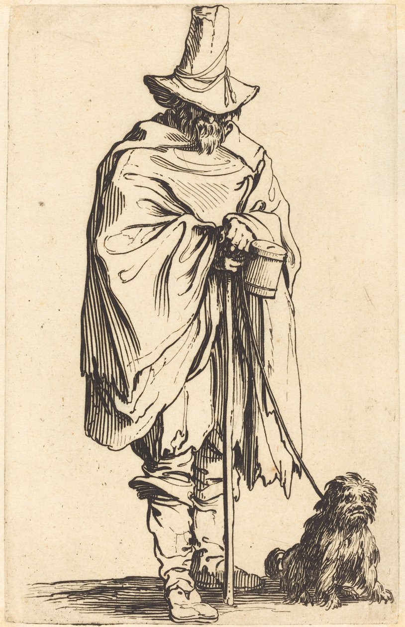 Mendigo com Cão, c. 1622. de Jacques Callot