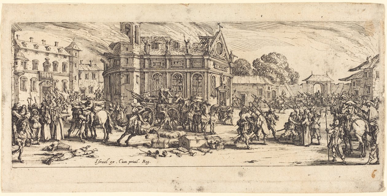 Destruição de um convento de Jacques Callot