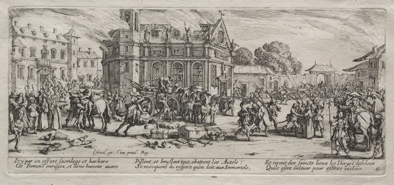 Devastação de um mosteiro. de Jacques Callot