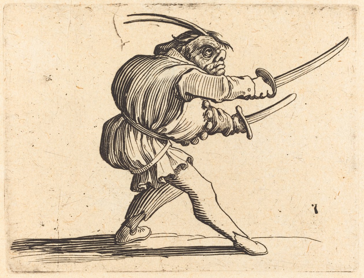 Duelista com dois sabres de Jacques Callot