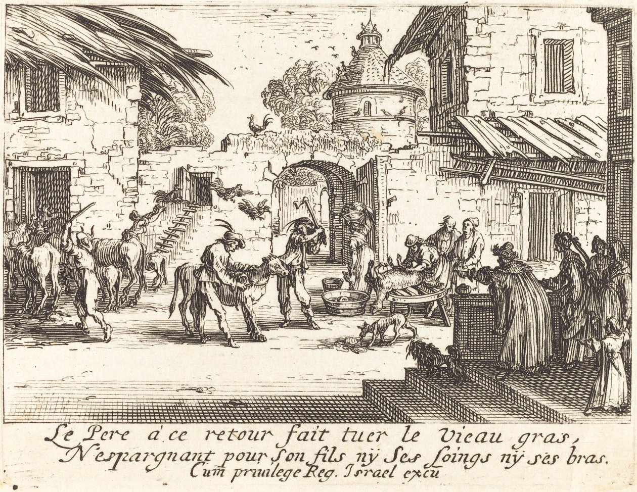 Matando o bezerro gordo de Jacques Callot
