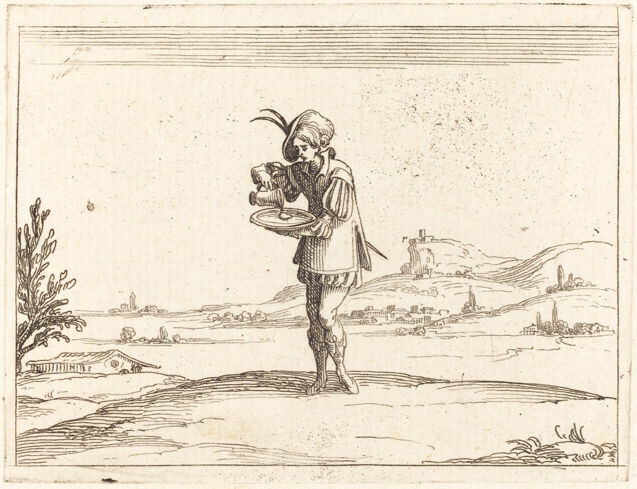 Homem lavando uma pérola de Jacques Callot