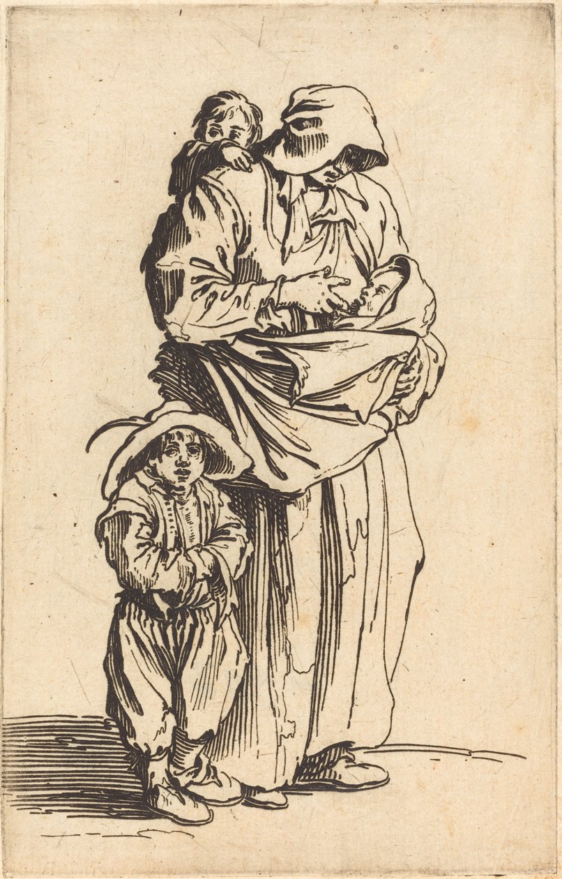 Mãe e três filhos de Jacques Callot
