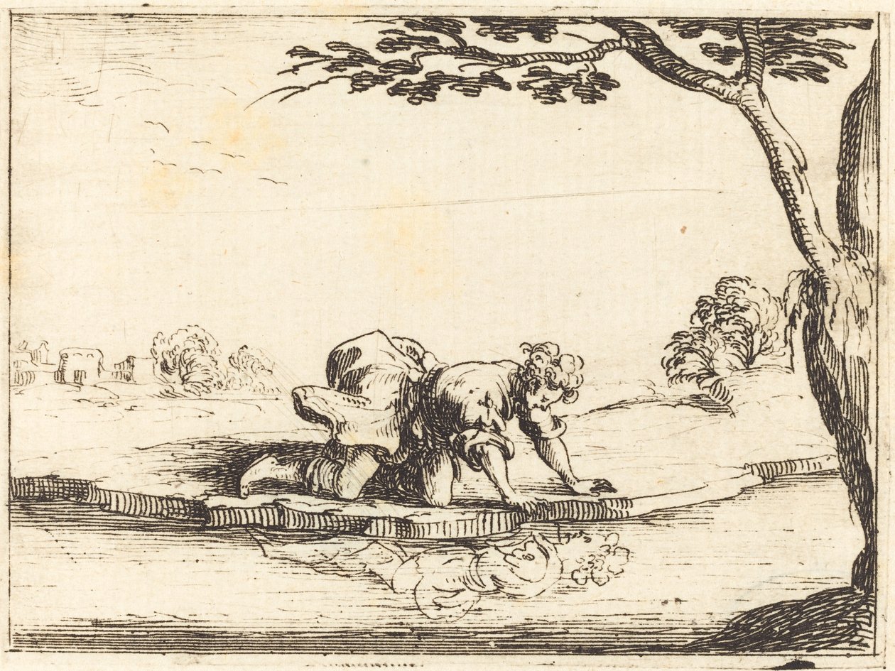 Narciso olhando na água de Jacques Callot