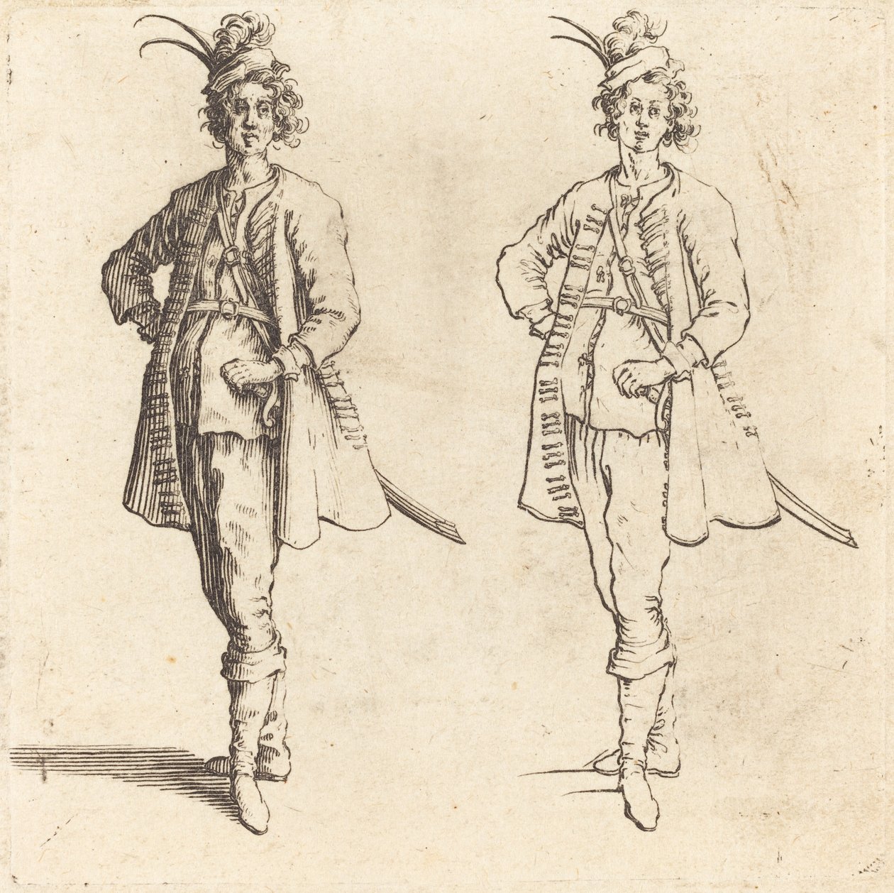 Oficial, Vista Frontal de Jacques Callot