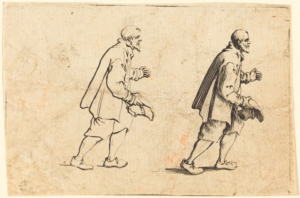 Camponês com chapéu na mão de Jacques Callot