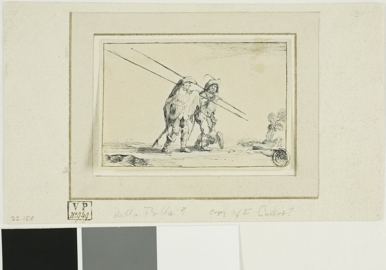 Dois soldados com cajados de Jacques Callot